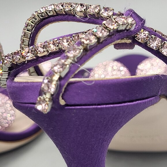 GEDEBE Crystal Embellished Jill Satin Sandals - Picture 12 of 15